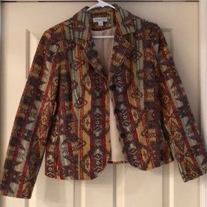 Aztec printed 3 button blazer